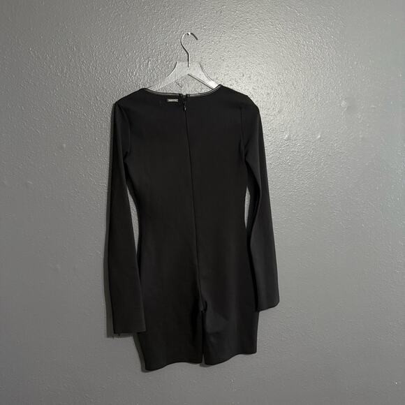 Maniere De Vior NWOT Black Pleated Bandage Playsuit Romper Size 8 - Picture 4 of 9